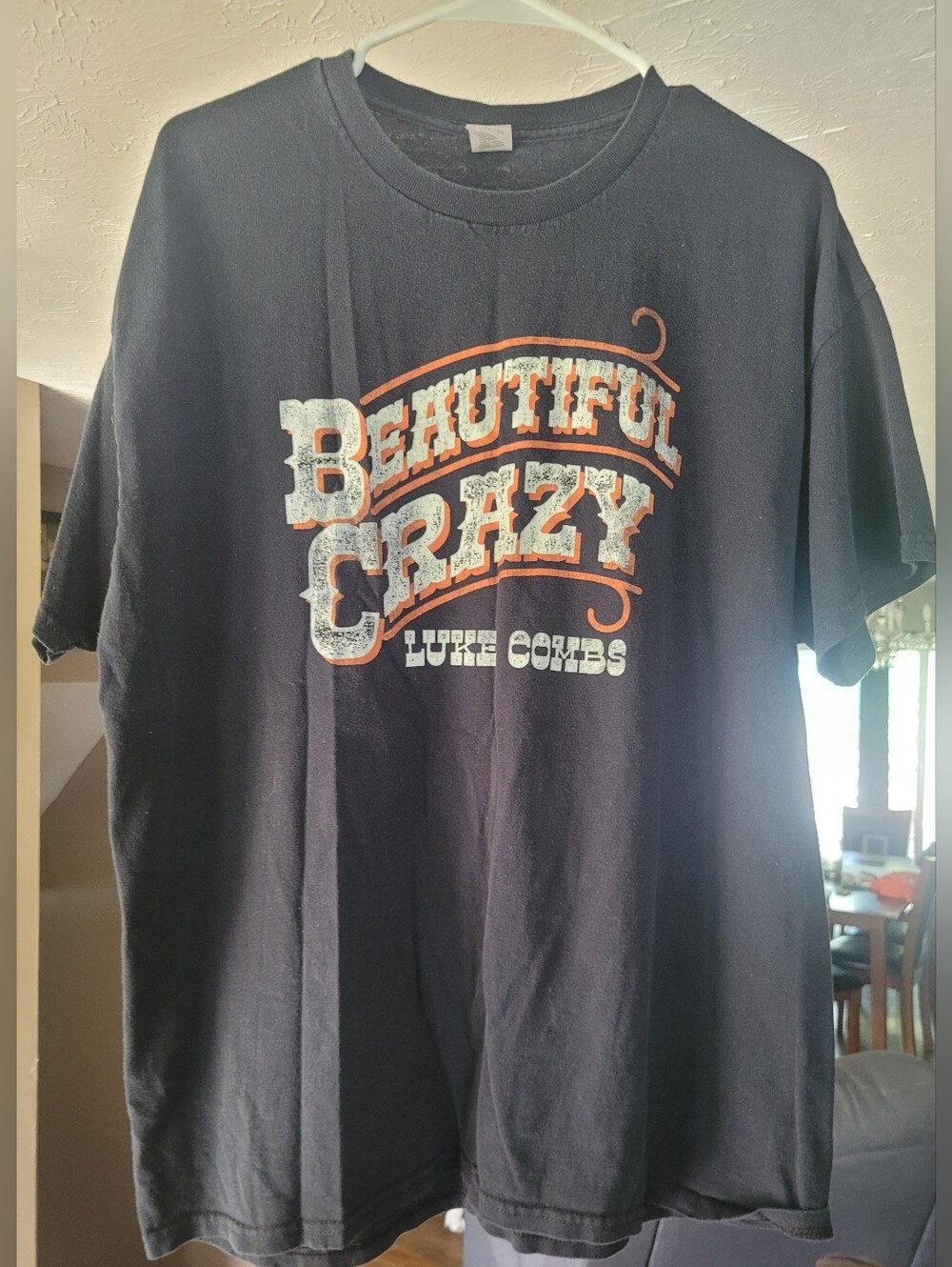 Mens "Beautiful Crazy" Black Graphic Tee Luke Combs Size Xl